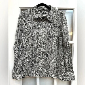 J. Crew | Women's Collared Button Down Long Sleeve Cheetah Animal Print Size M